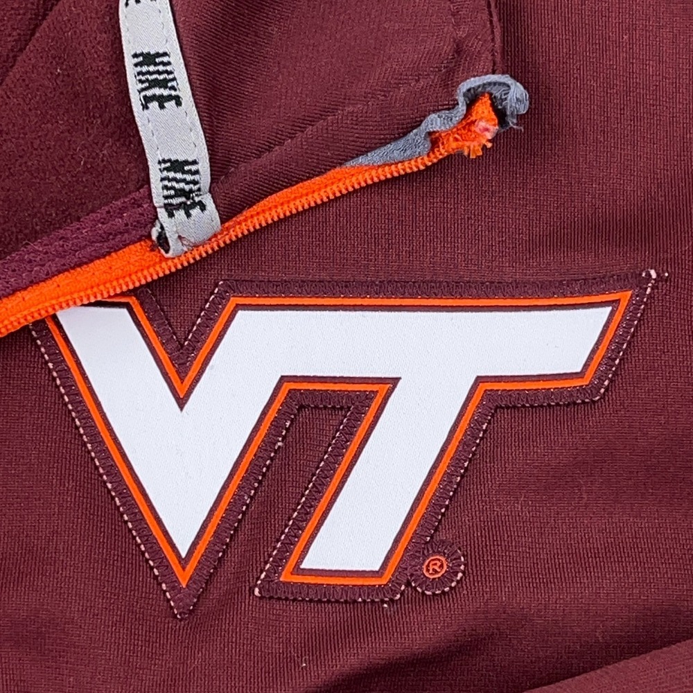 Virginia Tech Hokies Jacket Men Large Nike Dri Fit Track Suit Warm Up Maroon * - Picture 7 of 13